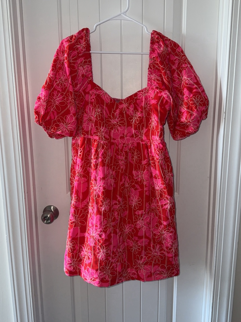 Joy Joy Hot Pink Floral Puff-Sleeve Tunic